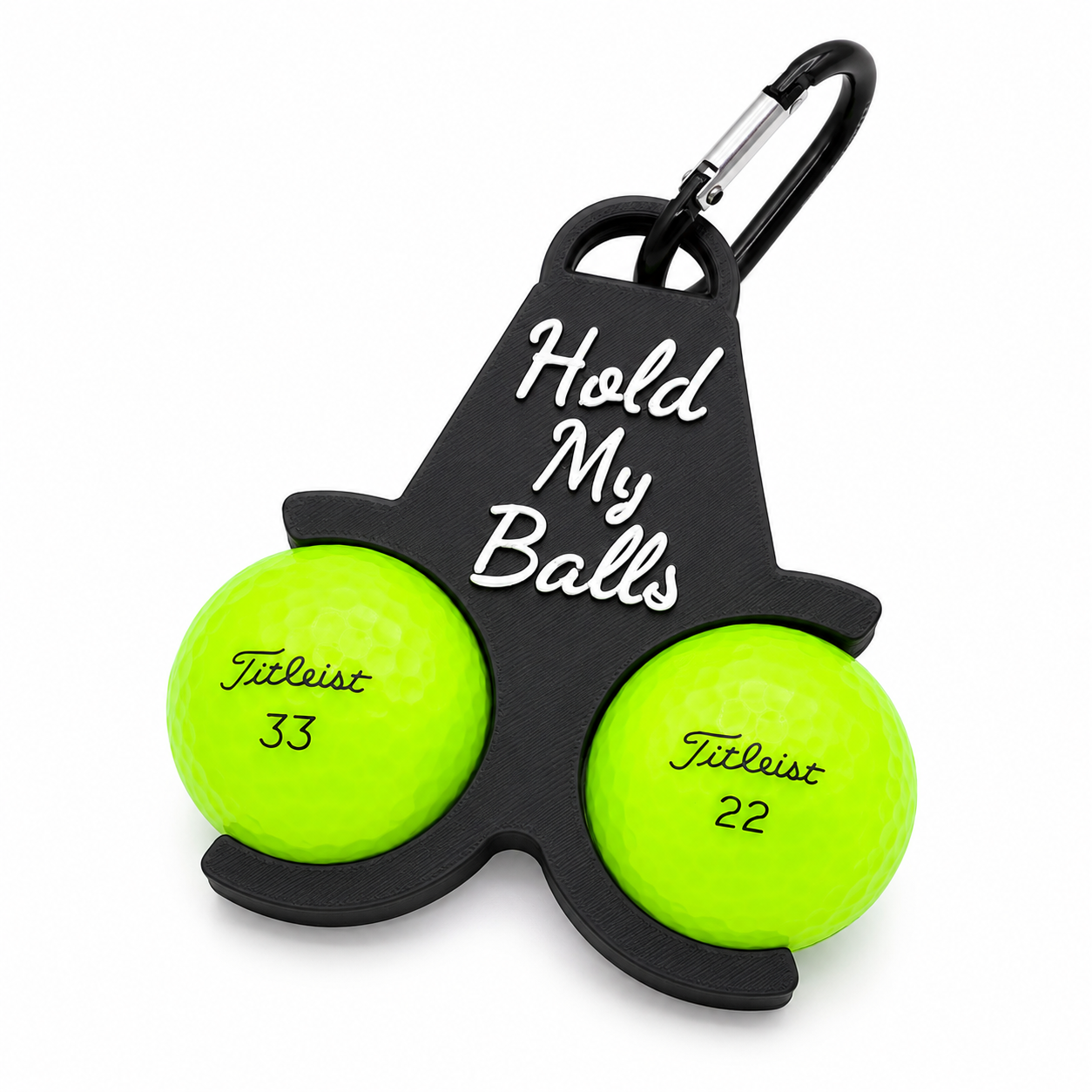 Hold My Balls – Funny Golf Ball Holder & Bag Clip, 2-Pack