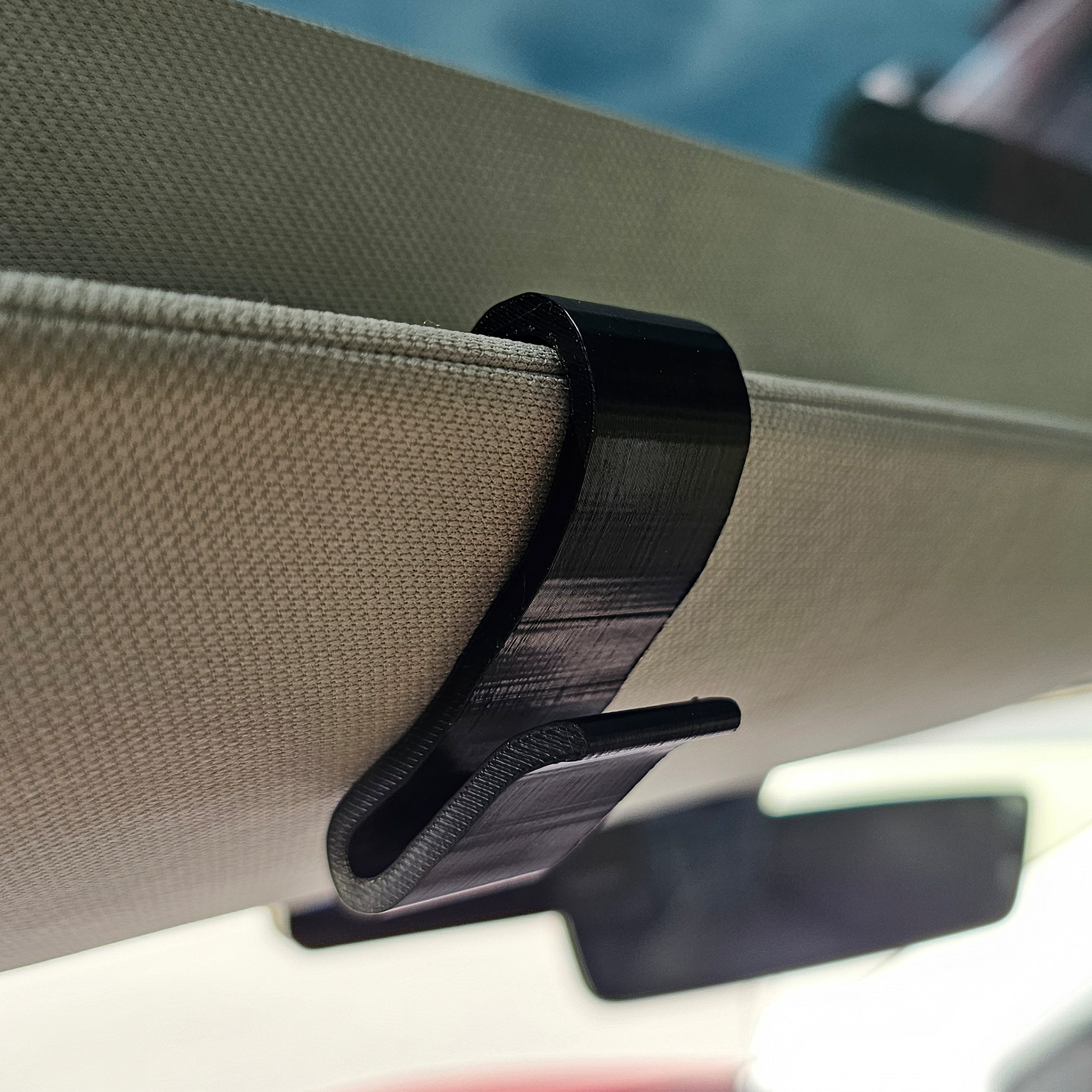 Tesla Model 3 & Y Sunglasses Visor Clip & Ticket Holder (2-Pack) – 3D Printed, Durable, Easy Install – Sleek USA-Made Accessory
