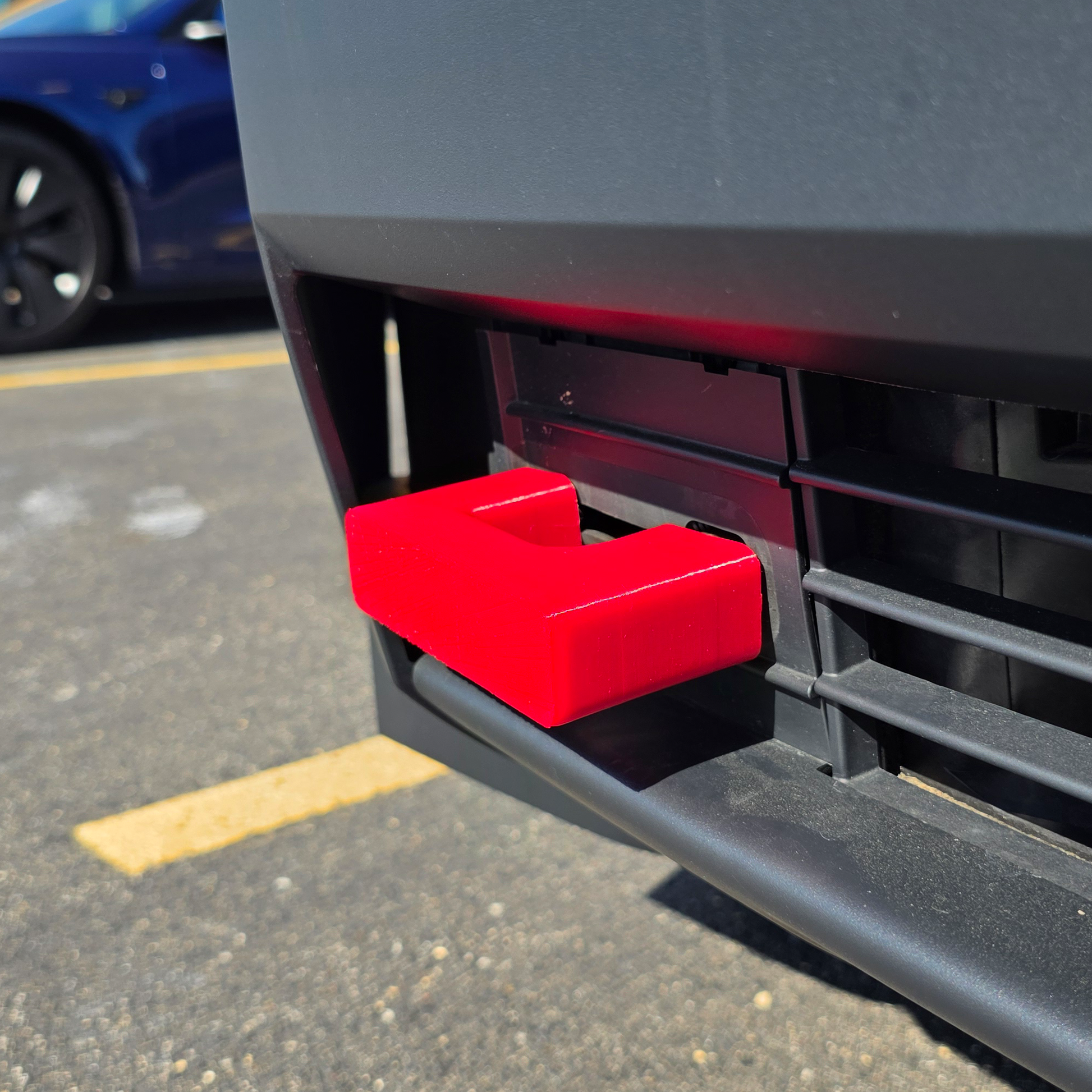 Tesla Cybertruck Tow Hook Covers – Custom-Fit Front Tow Slot Protectors (Set of 2, Red) | Flexible TPU, Weatherproof, 3D Printed for Off-Road Protection